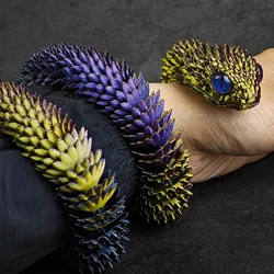 60CM 3D Printed Snake Rotatable Joints Snake Figurines Creative Home Office Desktop Crafts Ornament 2025 New Year Crafts Gift