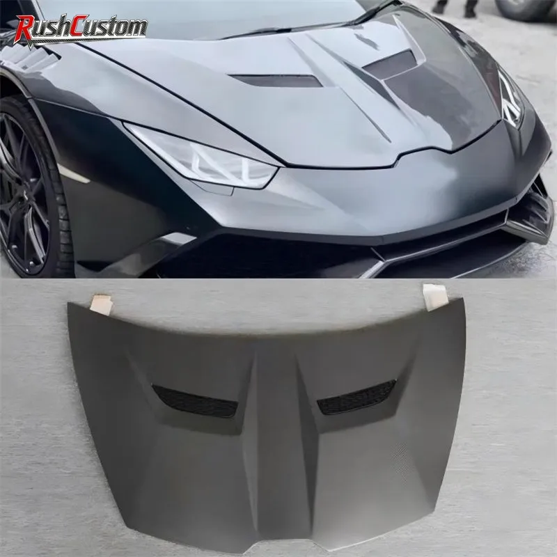 

For Lamborghini Huracan LP610 LP580 Real Dry Carbon Fiber Hood Engine Cover Hood Car Headliner Hood Cover Upgrade Auto Parts Kit