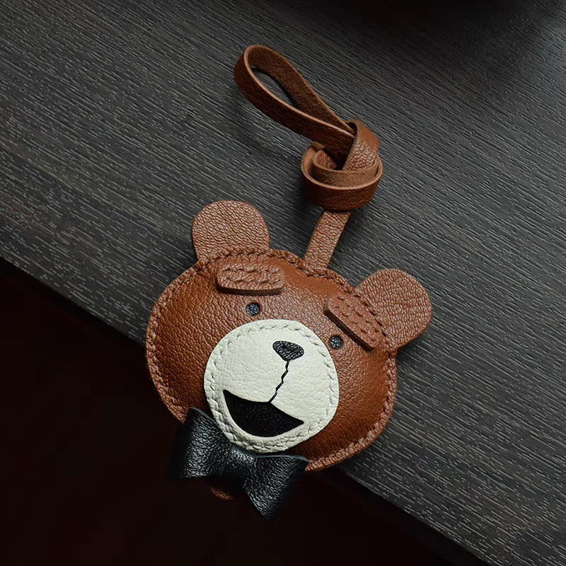 Cute Unique Sheepskin Handmade Cute Bear Key Chain Pendant Handbag Crossbody Bag Pendant Girl\'S Gift Birthday Gift Lovely