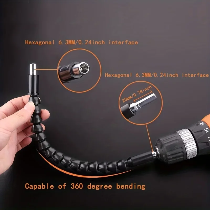 Electric Drill Screwdriver Bit Multifunctional Universal Snake flexible Hose Cardan Shaft Connection Soft Extension Rod Link