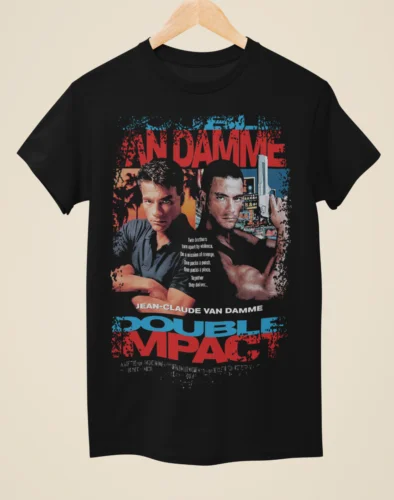 Double Impact - Movie Poster Inspired Unisex Black T-Shirt