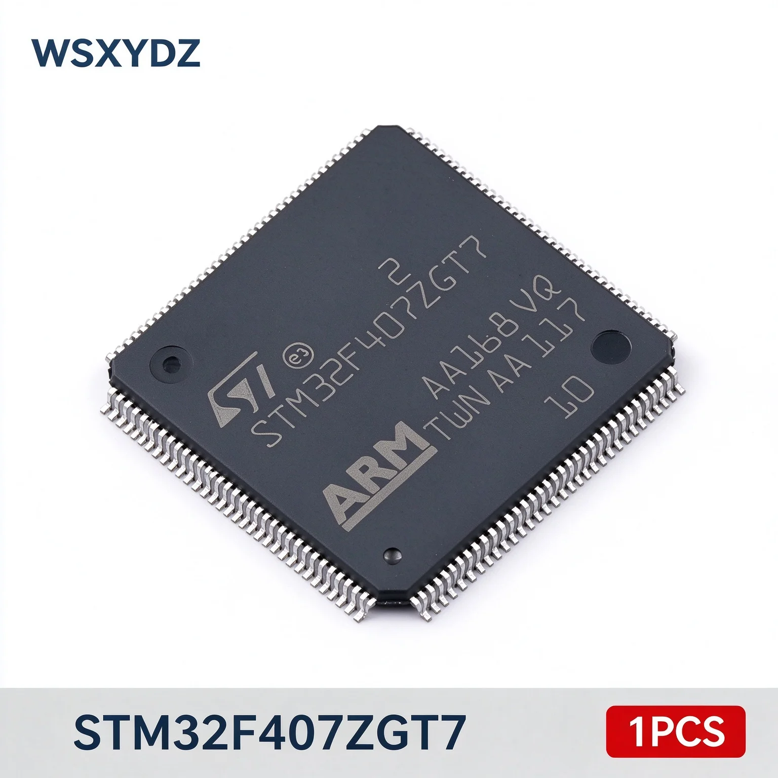 1PCS STM32F407ZGT7 ST High-Performance Cortex-M4 MCU 168MHz 1MB Flash LQFP144 Ethernet MAC FSMC -40 to 105C New Original（120）