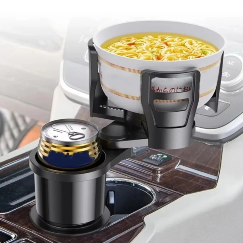 Adjustable Car Cup Holder Expander with Phone Holder Dual Cup Holders Multifunctional One-four Storage Racks for Car Adapter