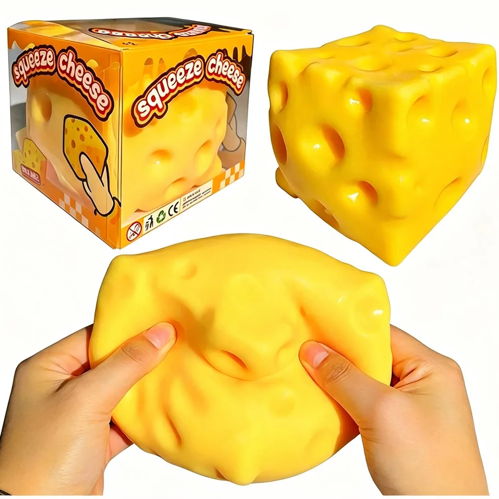 ASMR Super Soft 1/2/3Pcs Jumbo Cheese Gummy Fake Food Squishy Slow Rising Tactile Squeeze Gadget 대왕 말랑이 Novelty Goodie Bag Gift