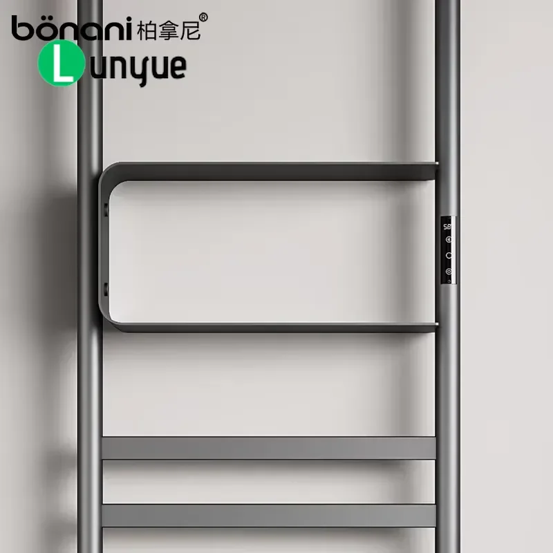 Stainless Steel Heated Towel Rack with Storage and Drying Function IPX4 Waterproof for Bathroom Apartment Villa Home Decor