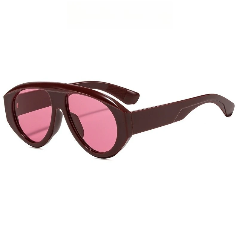 Retro Pilot Women Sunglasses Fashion Blue Green Red Shades UV400 Men Rivets Punk Outdoor Round Sun Glasses Thick Legs