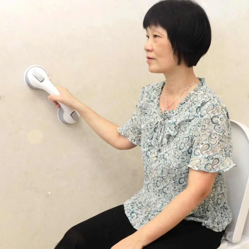 

‌No Drill Suction Cup Bathroom Grab Bar - Toilet Safety Rail Standing Aid for Elderly, Anti-Slip Handrail with Secure Wall Mount