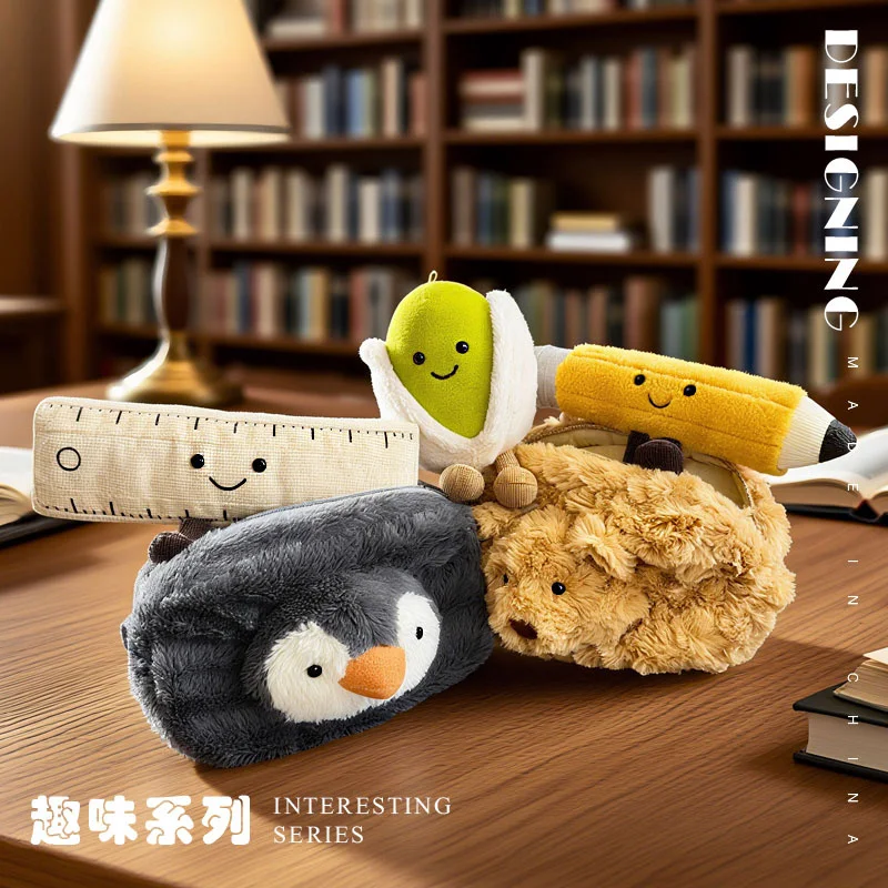 

Soft Fun Pencil Case with Ruler Set Non-Slip Bottom Machine Washable Great Gift for Home Decor Couch Office Cushion