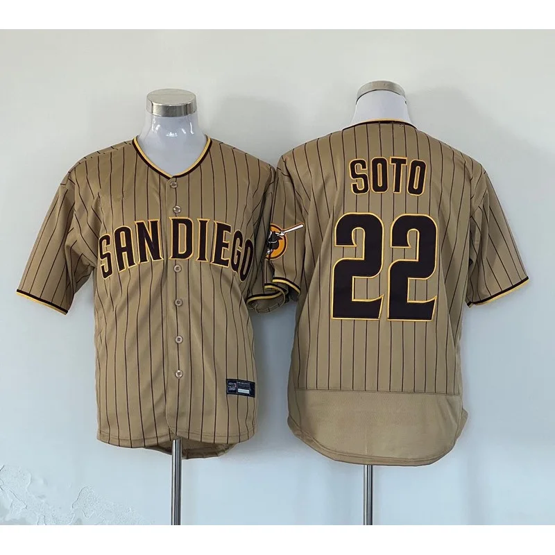 قميص البيسبول للرجال من سان دييغو بادريس إصدار المروحة المطرز للربيع للبالغين من القطن والحرير والبوليستر