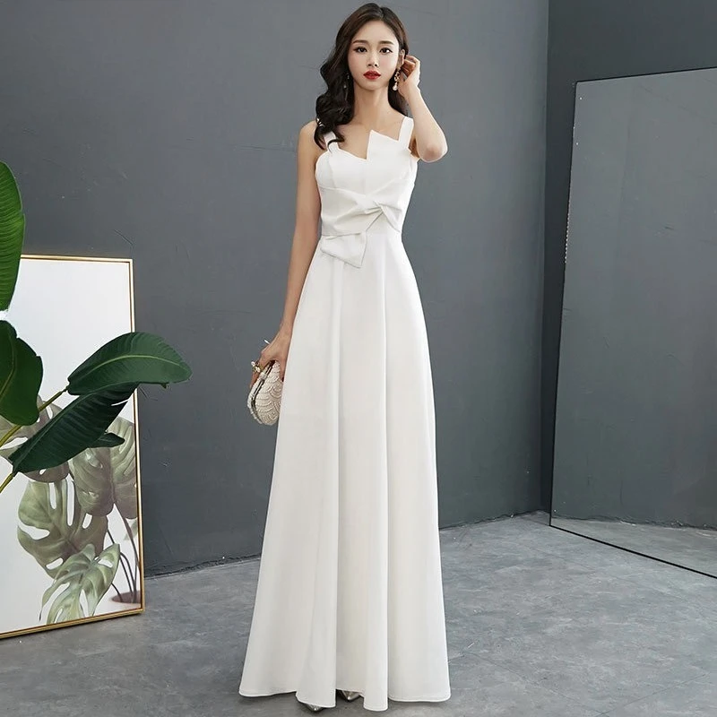 فستان سهرة طويل نسائي صيفي جديد، مزاج عصري وأنيق، فستان مضيف الاجتماع السنوي للولائم الراقية