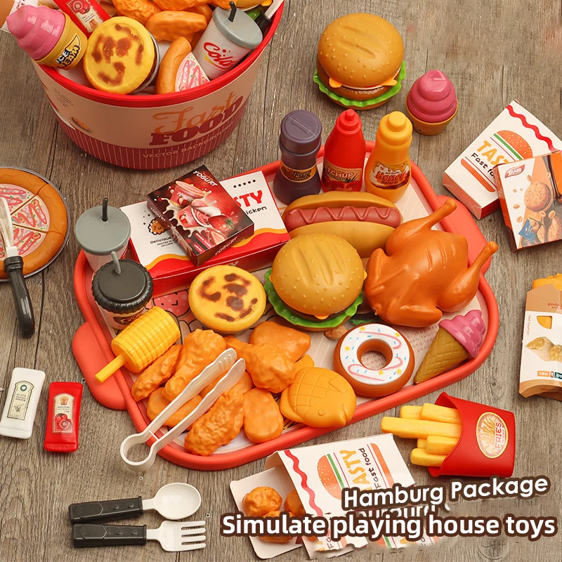子供食品キッチンおもちゃセット女の子ごっこ遊びシミュレーションパンバーガーピザ調理ゲームキッチンプレイ小道具アクセサリー