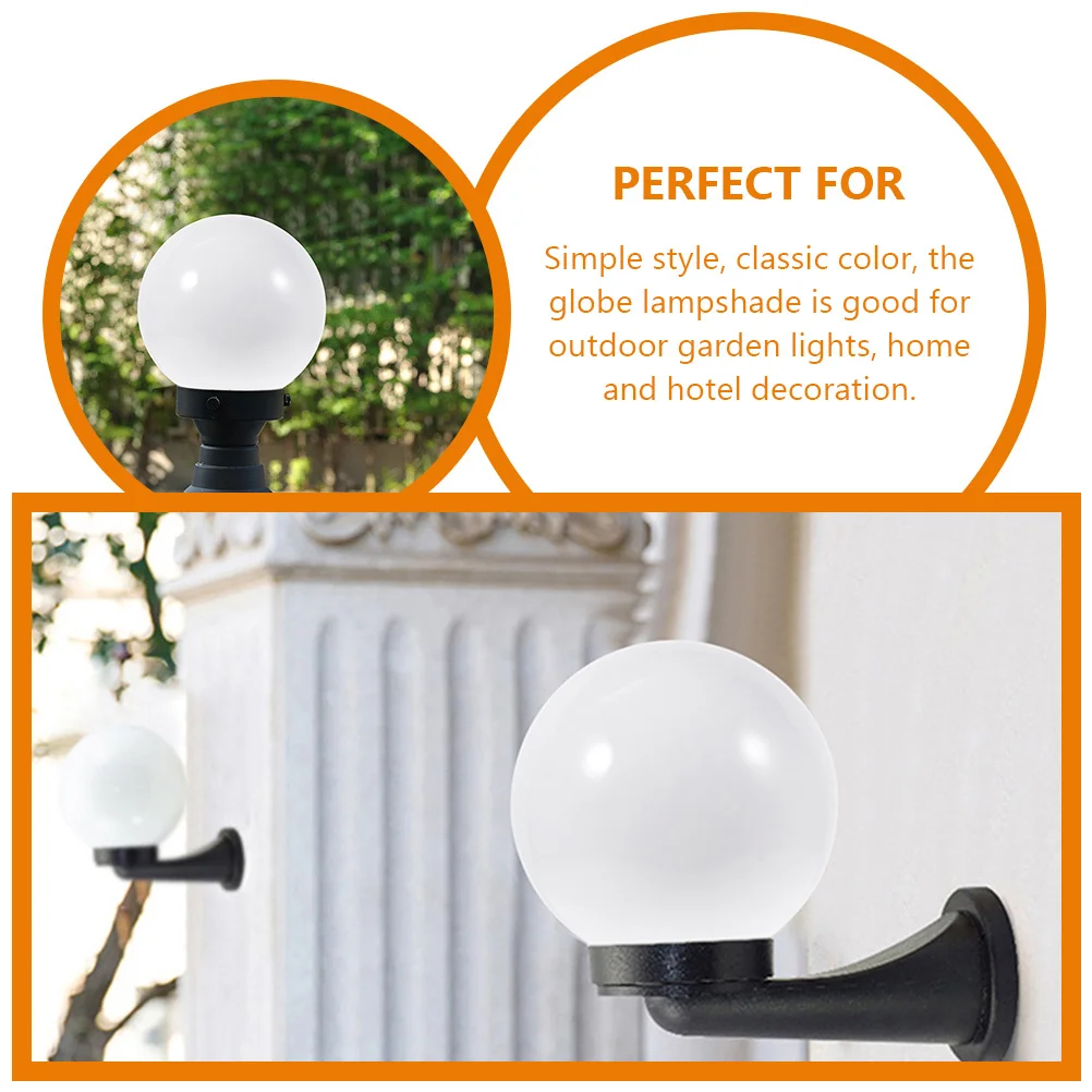 

2Pcs Globe Lamp Shade Acrylic Ball Round Lampshade Replacement for Ceiling Wall Lamp Outdoor Light Accessories