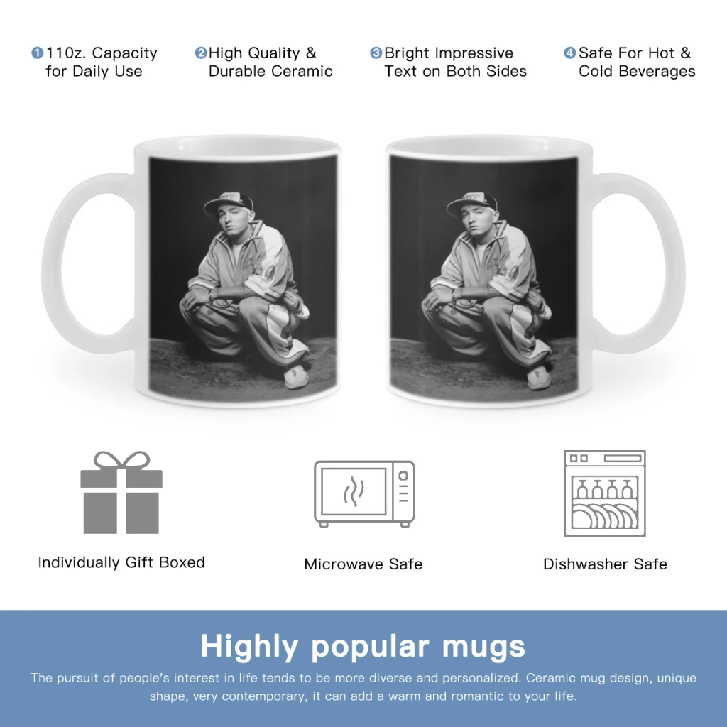 Eminem-Posters-8-Mile-Free shipping Ceramic Cup Coffee Oatmeal Breakfast Cup Creative Personality Mug