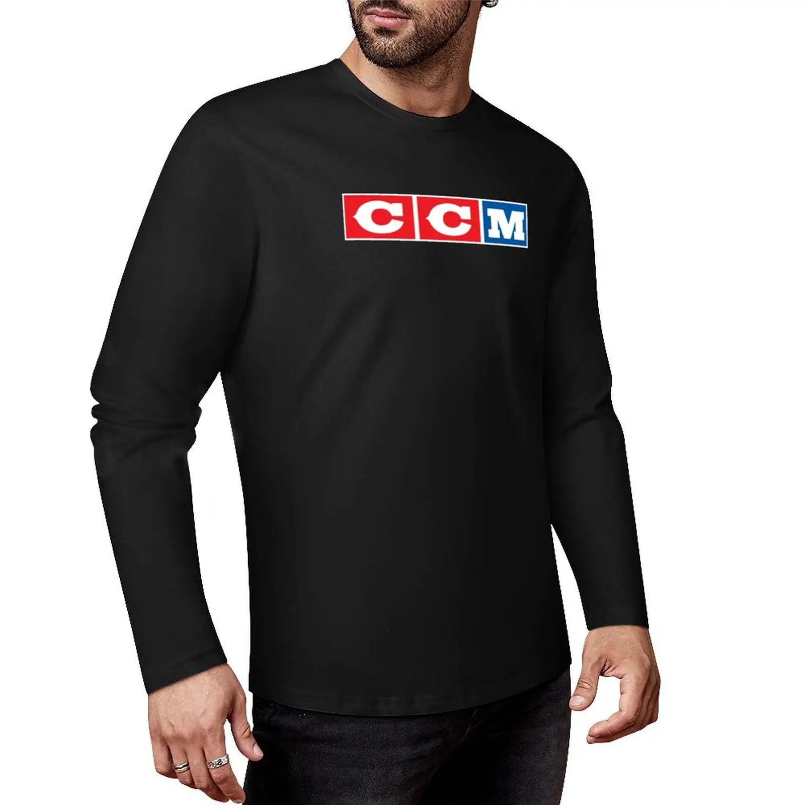 

CCM Retro Ice Hockey Logo 2 Long T-Shirt Oversized t-shirt t shirt man sweat shirts graphics t shirt mens plain t shirts