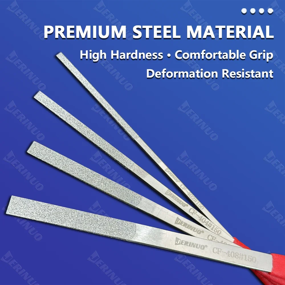 JERINUO CF400 مجموعة مبرد ماسي مسطح رفيع للغاية ومتين وقوي 180 مم لطحن قوالب التشذيب