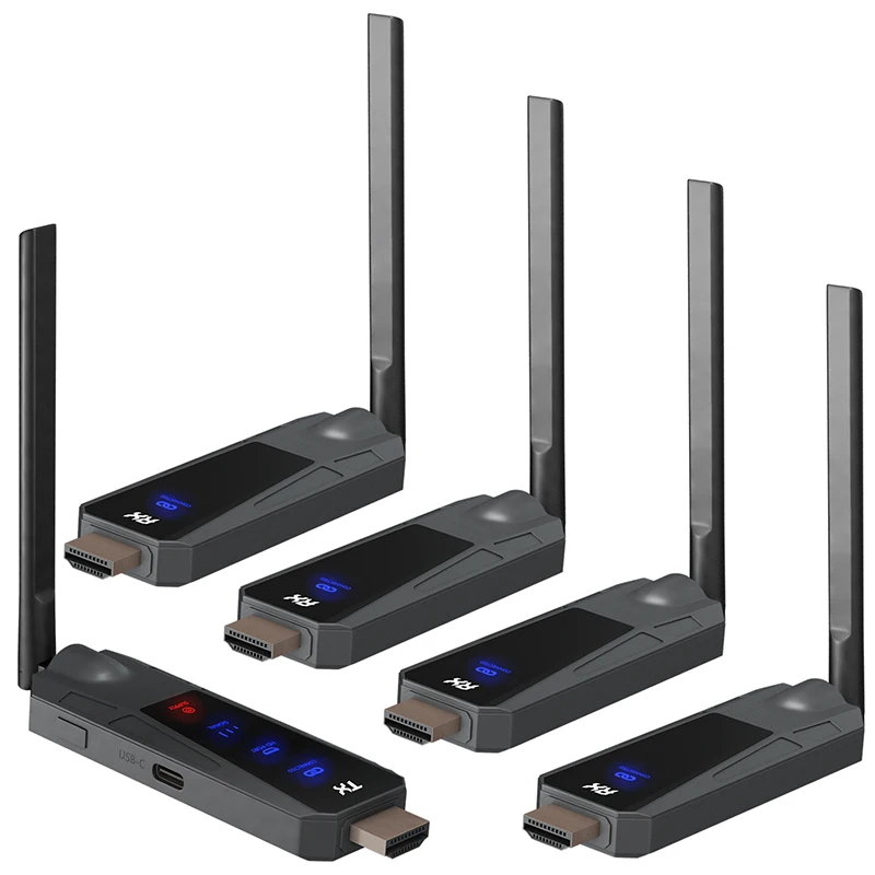 80m HD Wireless HDMI Transmitter and Receiver Extender Audio Video Screen Share Adapter for Camera DVD Laptop PC To TV Projector