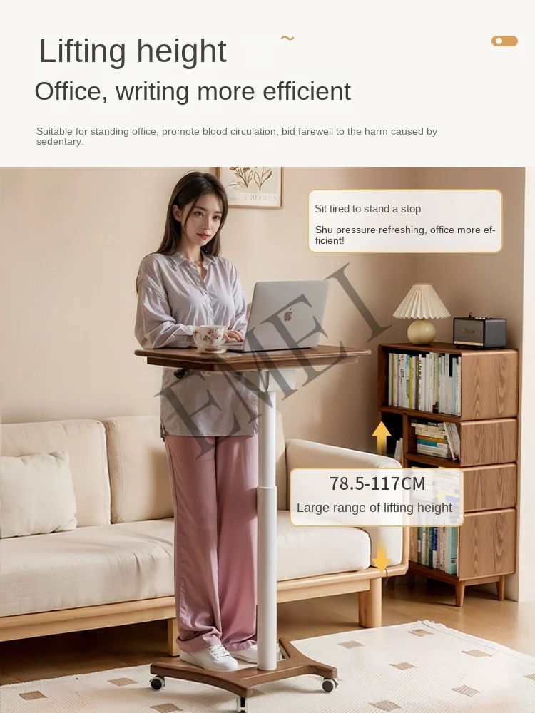 Sofa Side Table Lifting Office Learning Computer Desk Solid Wood Bedside Table Movable Folding Coffee Table