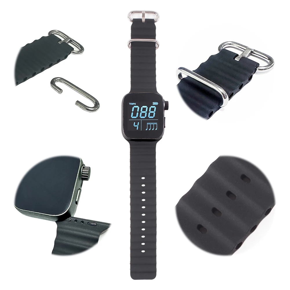 

Wearable Vibrating Metronome Adjustable Strap Metronome Watch Beat Counting Watch for Guitar Piano Drum and All Instruments