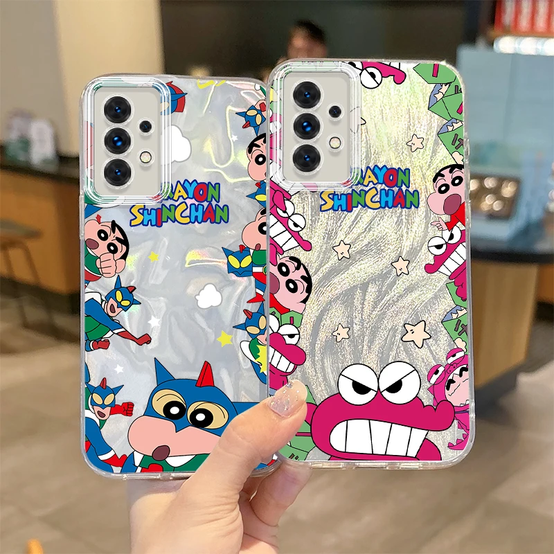 New C-Crayon Shin-chans Phone Case For Samsung Galaxy S25 S24 S23 S22 S21 Plus Ultra S24 FE A73 A72 A55 A54 A53 Shockproof Cover