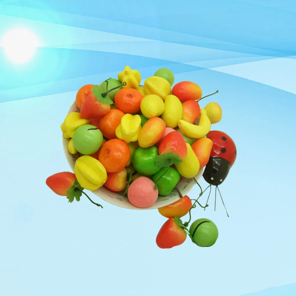 50Pcs Ultra Realistic Mini Fruit Props Artificial Fruits for Photo Shoots Food Education Drawing Practice Home Office Decor