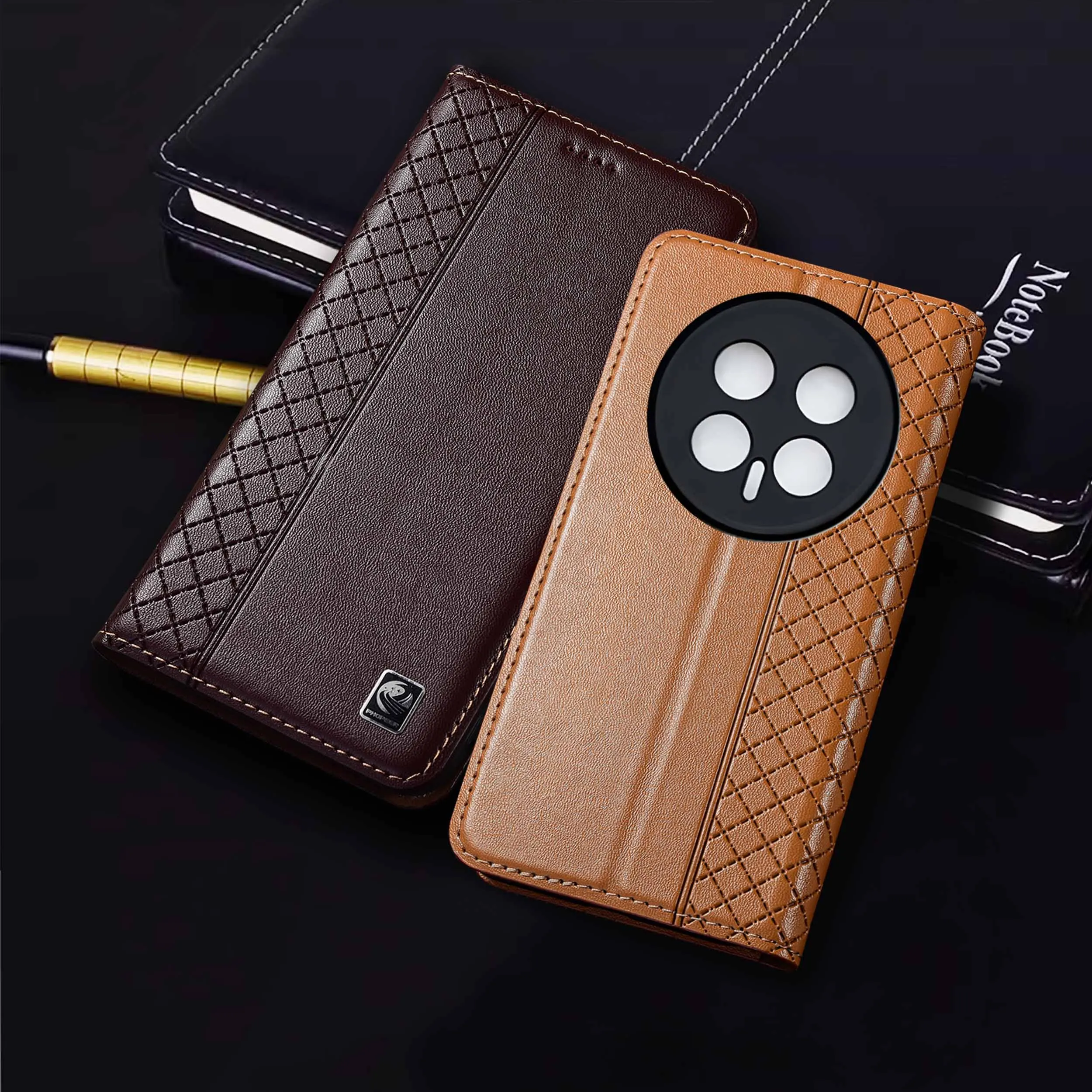 

Genuine Leather Phone Case For Honor Magic 4 5 6 7 8 Pro Lite Nappa Pattern Of Wallet Flip Cover Case Cowhide Scratch-Resistant