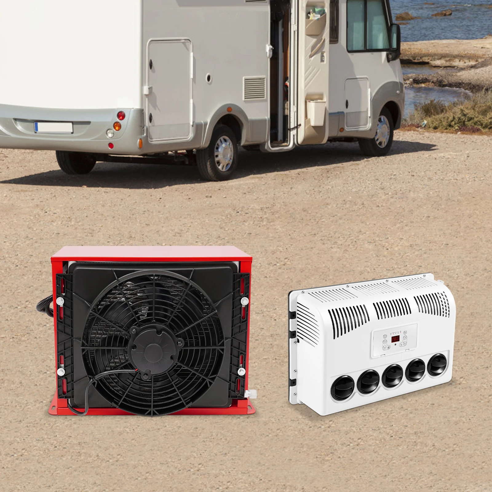 12V 11000 BTU トラックキャブエアコン スプリットエアコン リモコン付き セミトラック、バス、RV、キャラバン用