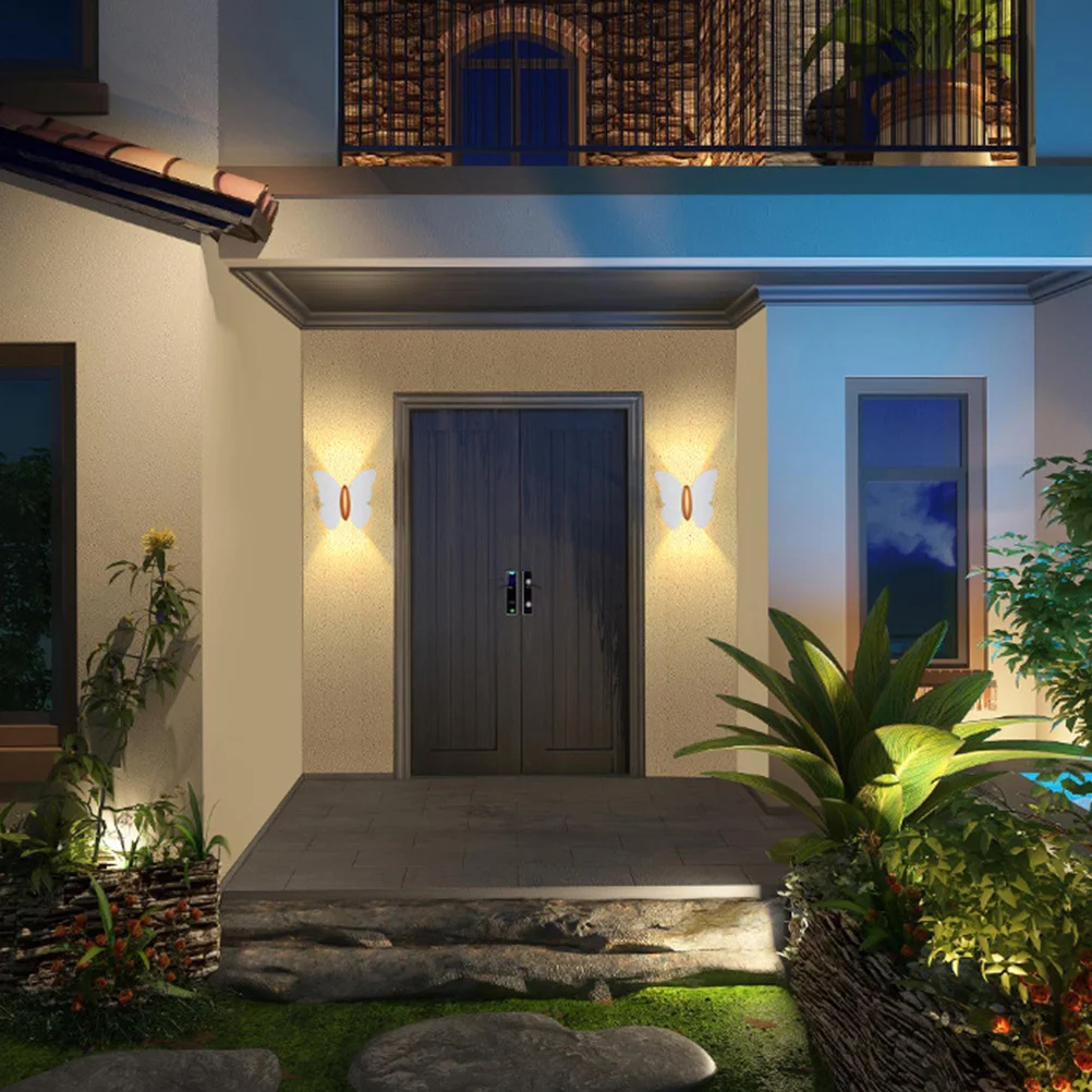 

Elegant Butterflies Wall Light Aluminum Outdoor Indoor Decorative Sconce for Garden Hallway Bedroom Outdoor Wall Lamp