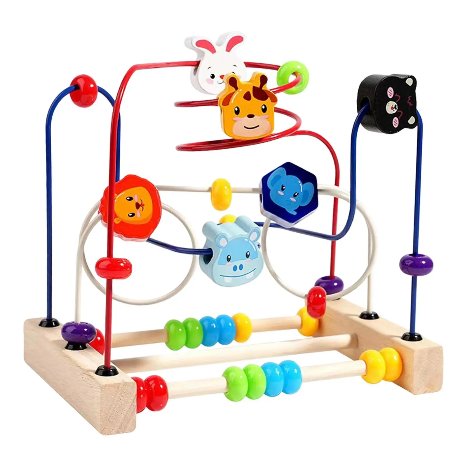 Laberinto de cuentas de juguete para desarrollar habilidades matemáticas, conteo de números, coordinación mano-ojo, montaña rusa colorida, juguete educativo, juguete de aprendizaje