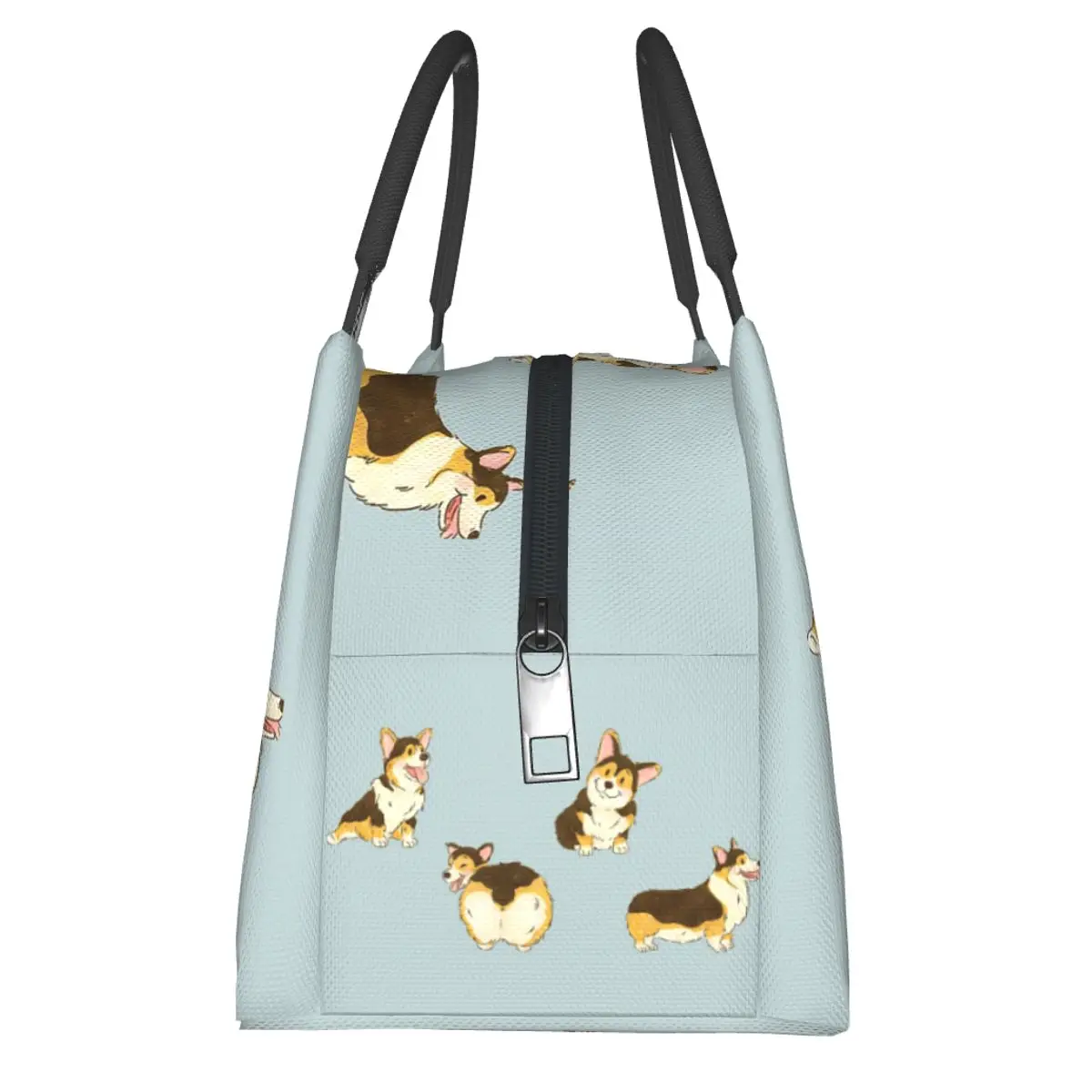Tri Color Corgi Dog Insulated Lunch Bag for School Picnic Storage Food Boxes Portable Container Cooler Thermal Lunch Box Tote