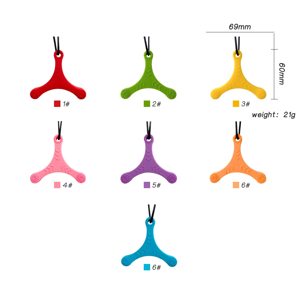 1 قطعة الطفل الحسية مضغ قلادة سيليكون الدورية شكل قلادة مضغ المجوهرات ، التسنين قلادة للتوحد وفرط النشاط