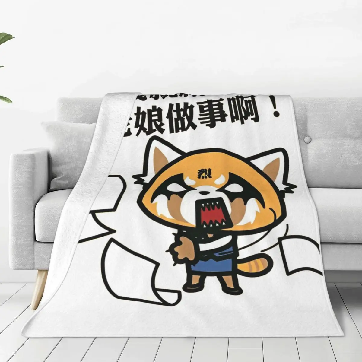 

Aggretsuko рабочее жесткое одеяло для пикника, фланелевое одеяло для спальни, супер теплый дизайн, качественное покрывало, подарок