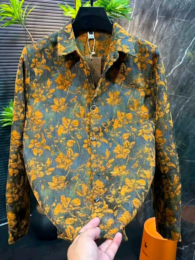 

High Quali Faionable Casual Men's Long Sve irt Autumn Winter New Sle Stand Fit Button up irt Versatile Sli