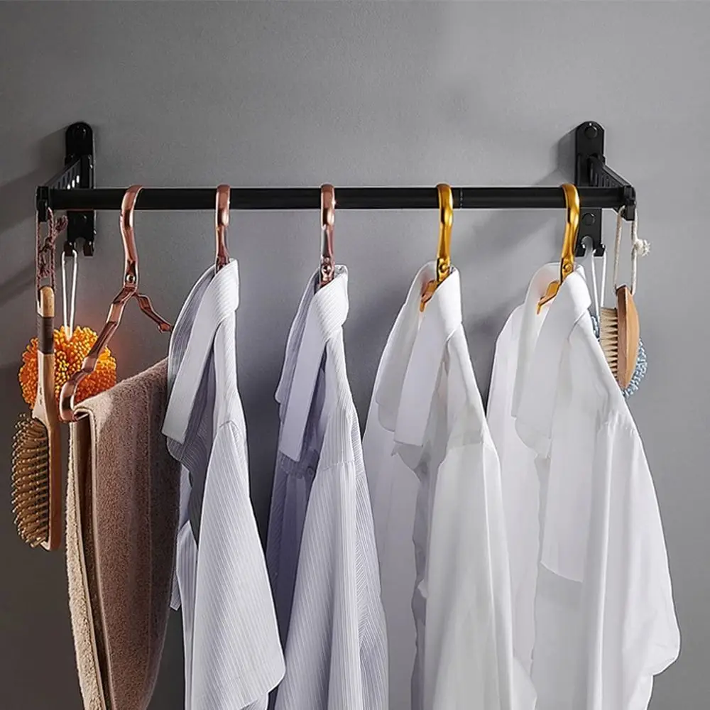 Tendedero de Ropa Retráctil y Plegable para Uso en Interiores - Ideal para Mascarillas, Calcetines, Toallas, Ropa Interior y Pañales, Negro, 40 cm