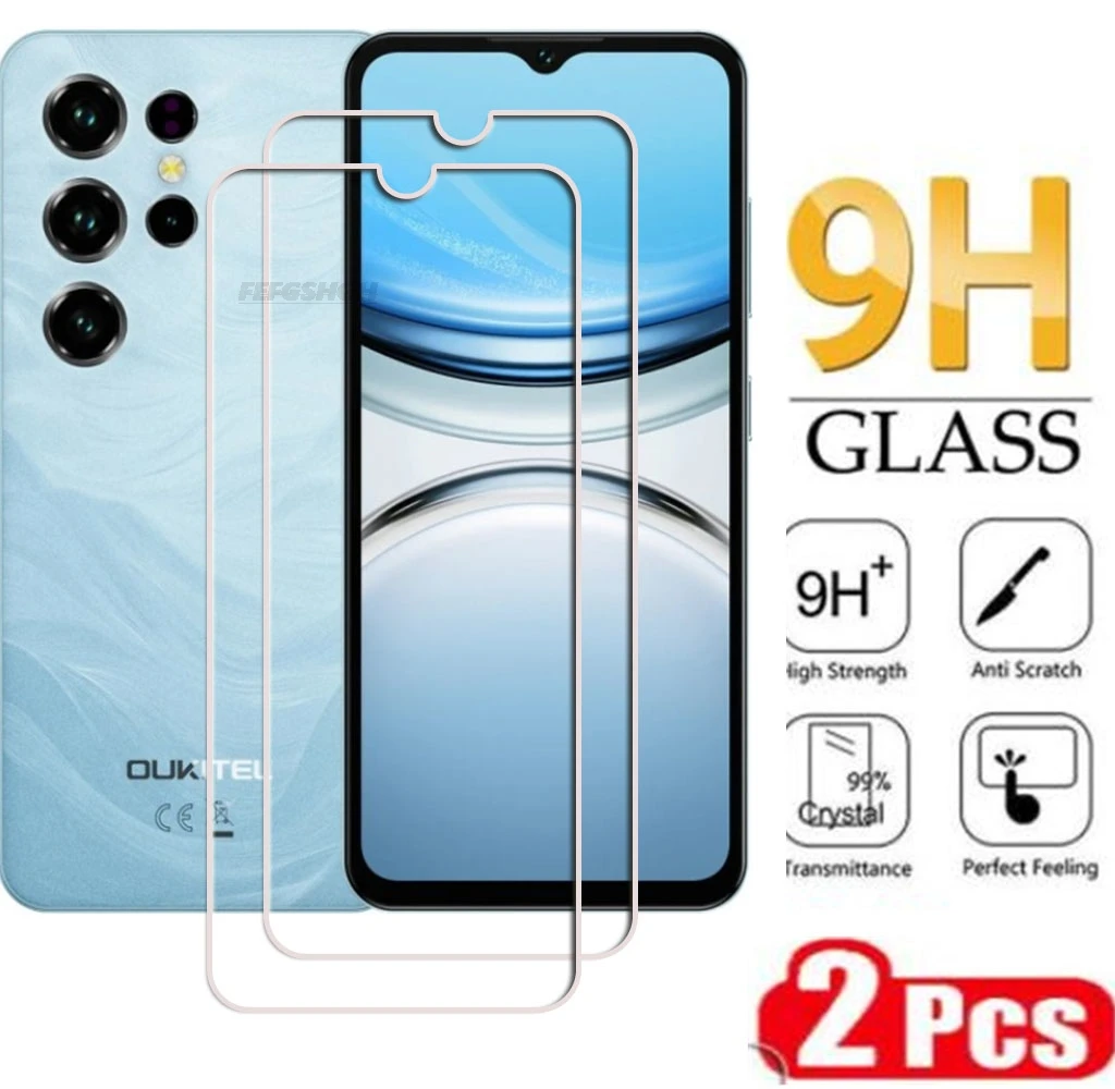 2PCS 9H HD Tempered Glass For Oukitel C2 2025 6.52" Oukitel C2 2025 OukitelC2 C2 Screen Protective Protector Cover Film