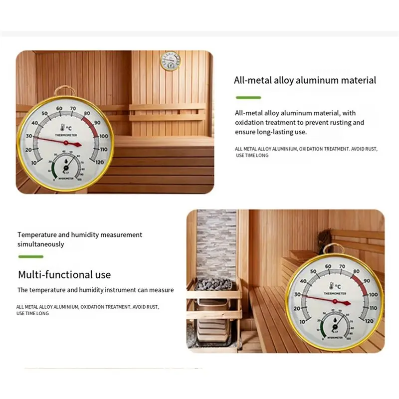 CYCLI-Per vapore per sauna Termometro e igrometro per sauna a vapore, spa domestico e uso interno