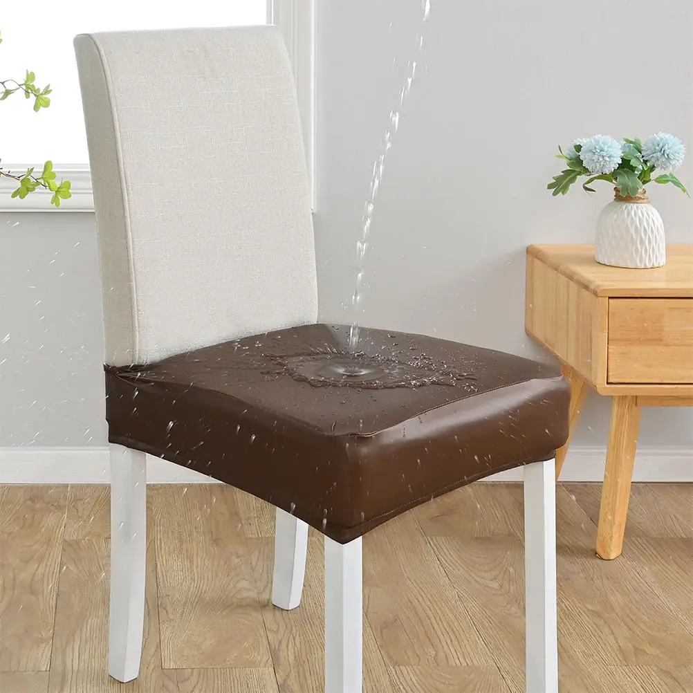 

PU Chair Cover Waterproof Elastic Design Party Banquet Sofa Protector Anti Slip Seat Cover Couch Covers