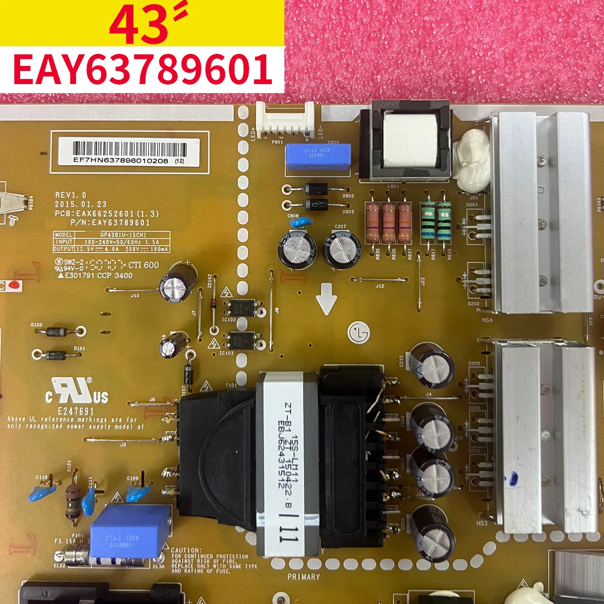 100% test for EAX66252601 EAY63789601 power supply board 43UF6600-CD 43UF6300-CD