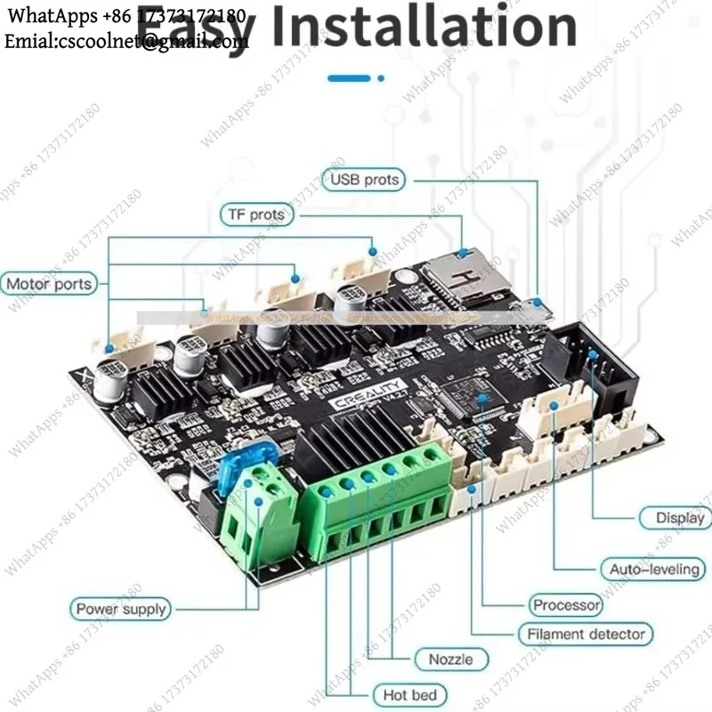 JS02 Silent Motherboard Kit V4.2.7 TMC2225 Driver Marlin 2.0.1 32-Bit for Creality Ender-3