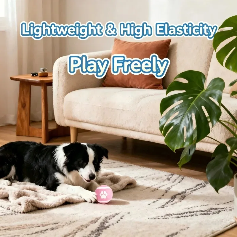 1/3/Pcs Pet Dog Toy Footprint Tennis Ball Anti Bite Wear Resistant Elastic Ball Training Ball Interactive Sports Toy Tennis Ball
