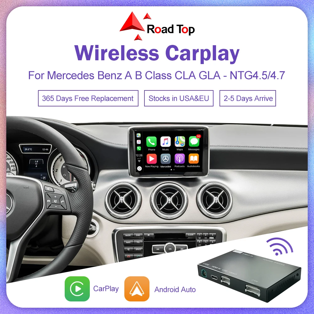 Wireless Carplay for Mercedes Benz A W176 GLA CLA B Class w246 2011-2015 NTG 4.5/4.7 Mirror Link AirPlay Android Auto Camera