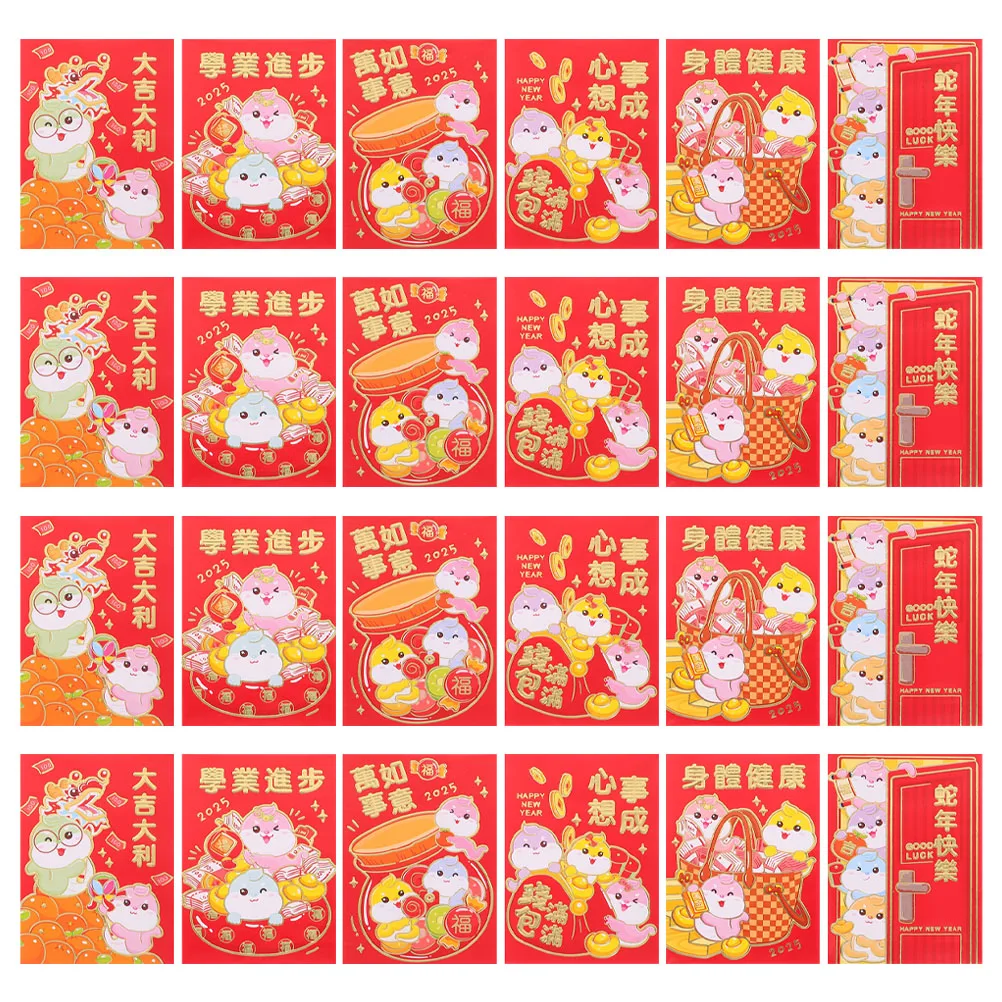 

60 Pcs Snake Envelopes Red Blank Cards Money Chinese Hong Bao Notecards Chinese New Year Lucky Pockets Hong Bao Gifts