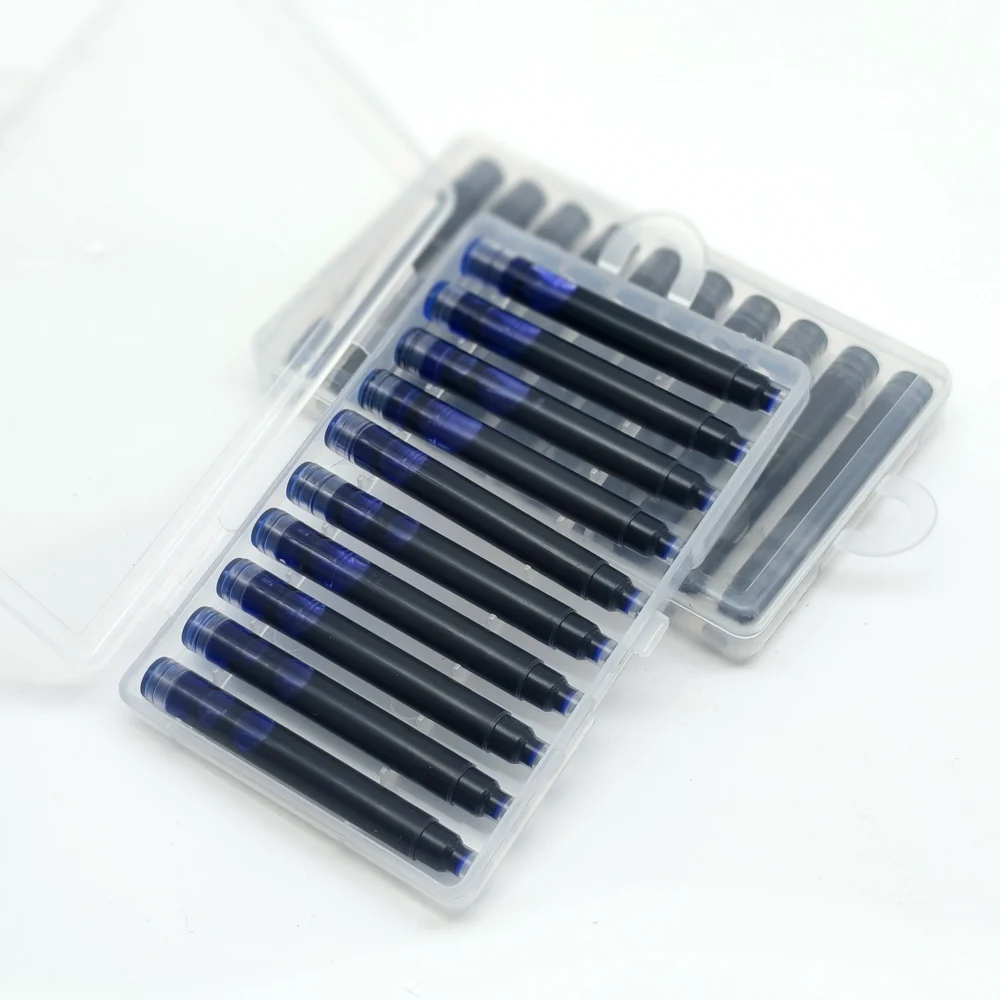 10-50Pcs Box Universal Fountain Pen Ink Cartridges Refill Blue Black Ink Smooth Writing Ink Capsule For Fountain Pen Supplies