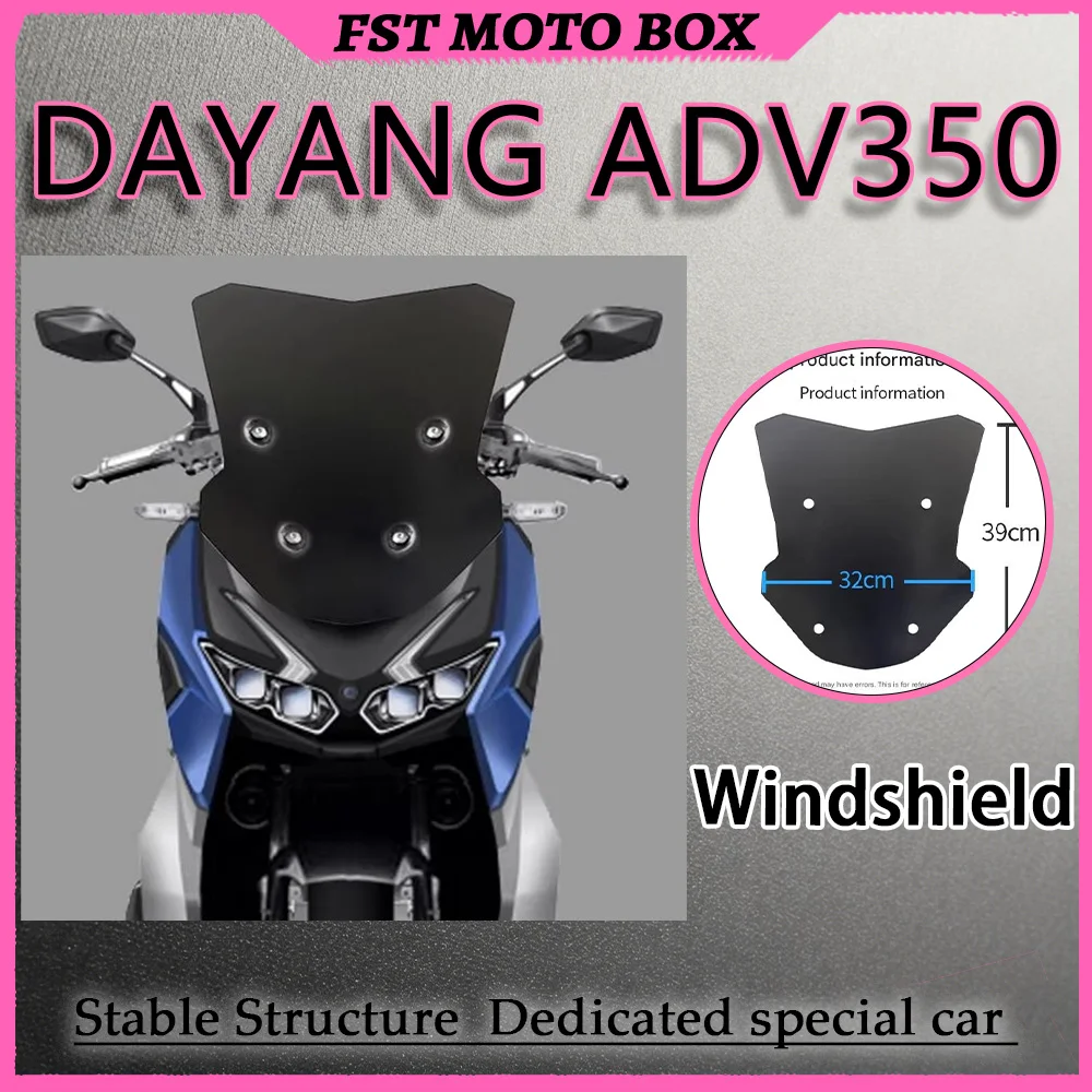 FOR Dayang ADV350 Compact Mini Windshield Sleek Trendy Design No Steering Interference Travel Reduction for Vehicles