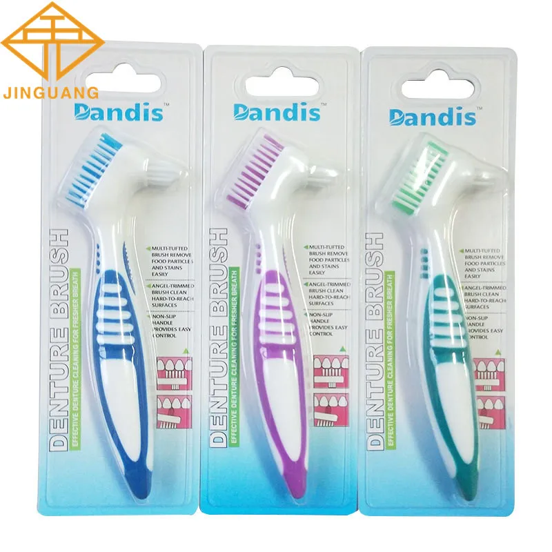 20pcs Denture Cleaning Brush Bristles & Ergonomic Rubber Handle Multi-Layered Bristles False Teeth Brush Oral Care Tool