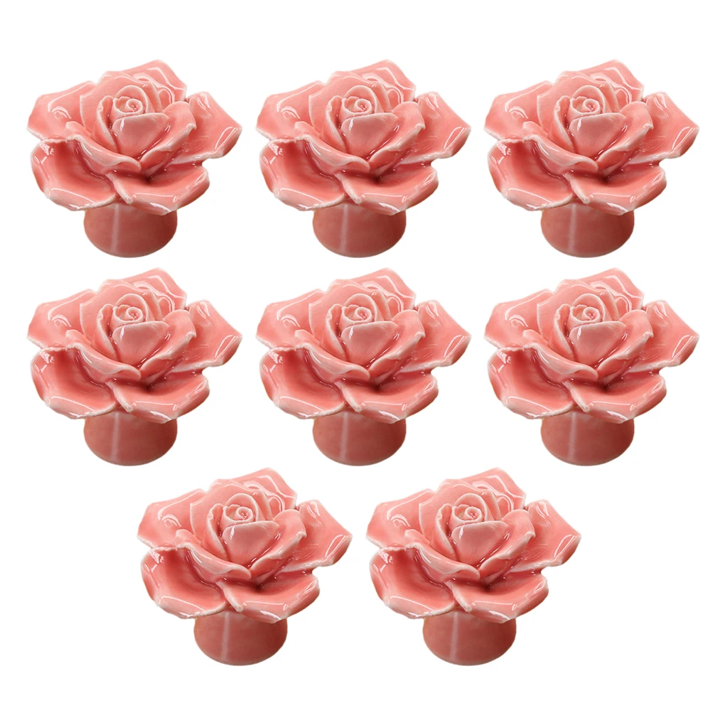 Sleek Appearance Ceramic Drawer Knob For Wide Range Of Applications Decorative Flower Pulls Knobs