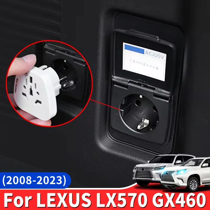 Trunk Power Plug 12V to 220 Volt Converter for Lexus LX570 GX460 Gx400 LX GX 570 460 2008-2023 2021 2020 Interior Accessories