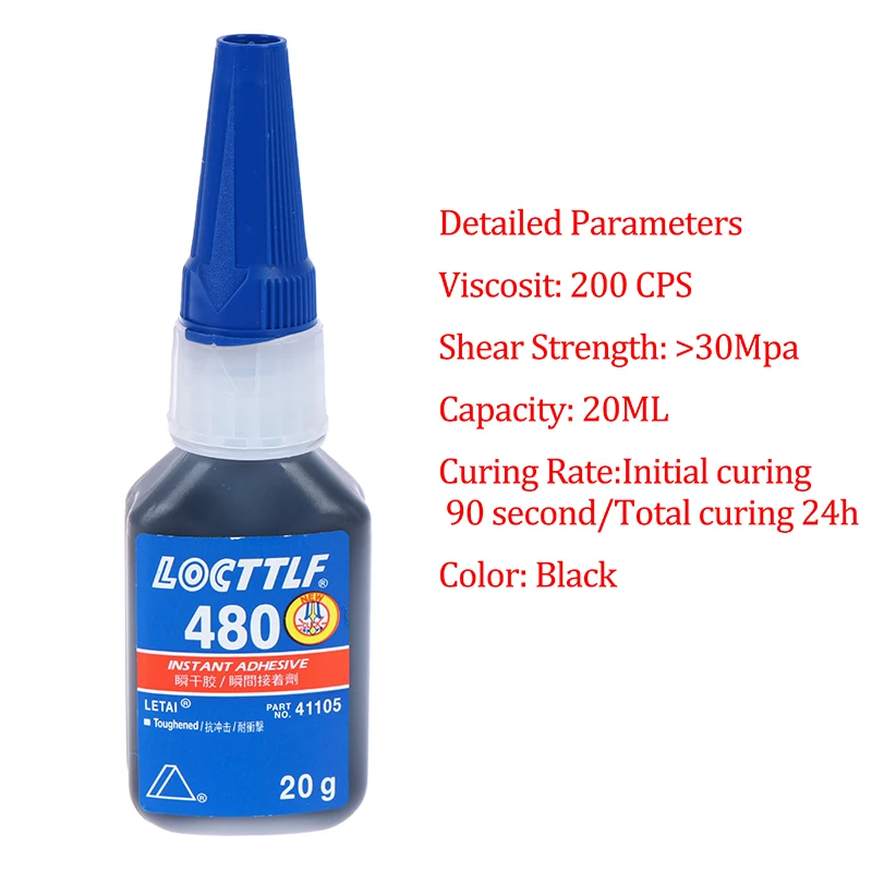 Black Super Glue Loctite 480 For Plastic Wood Metal Rubber Tire Shoes Repair Strong Adhesive