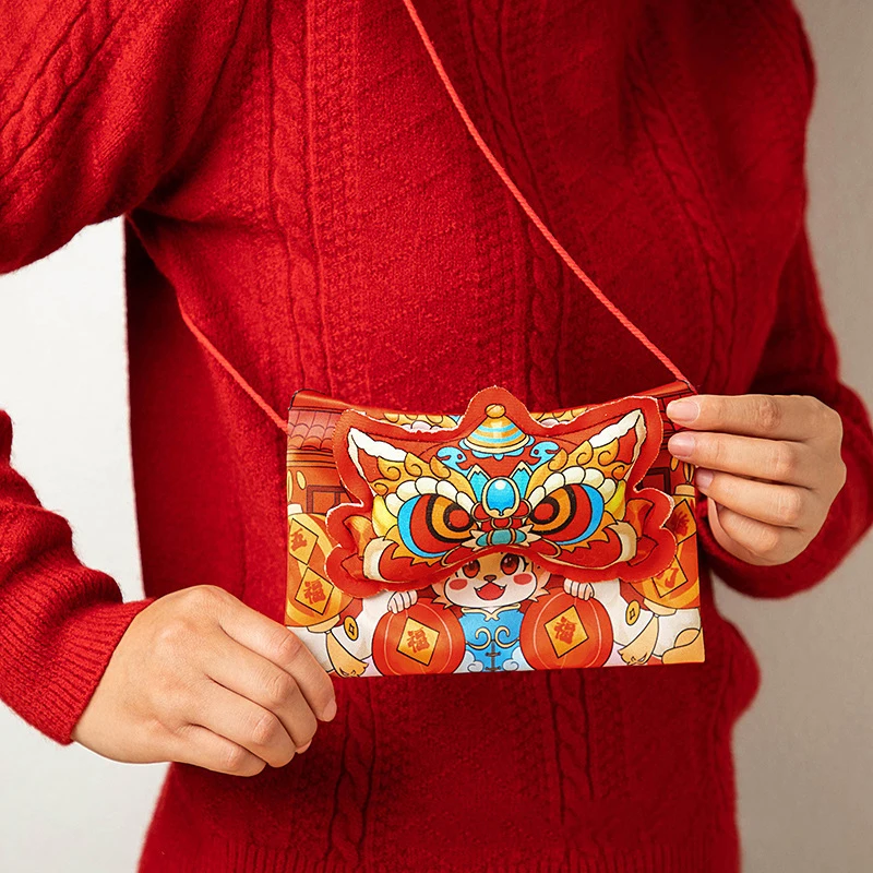 Creative Lovely Shoulder Money Bag Spring Festival Crossbody Bag Chinese Snake Year Red Envelope Cartoon Lucky Red Packet Gifts