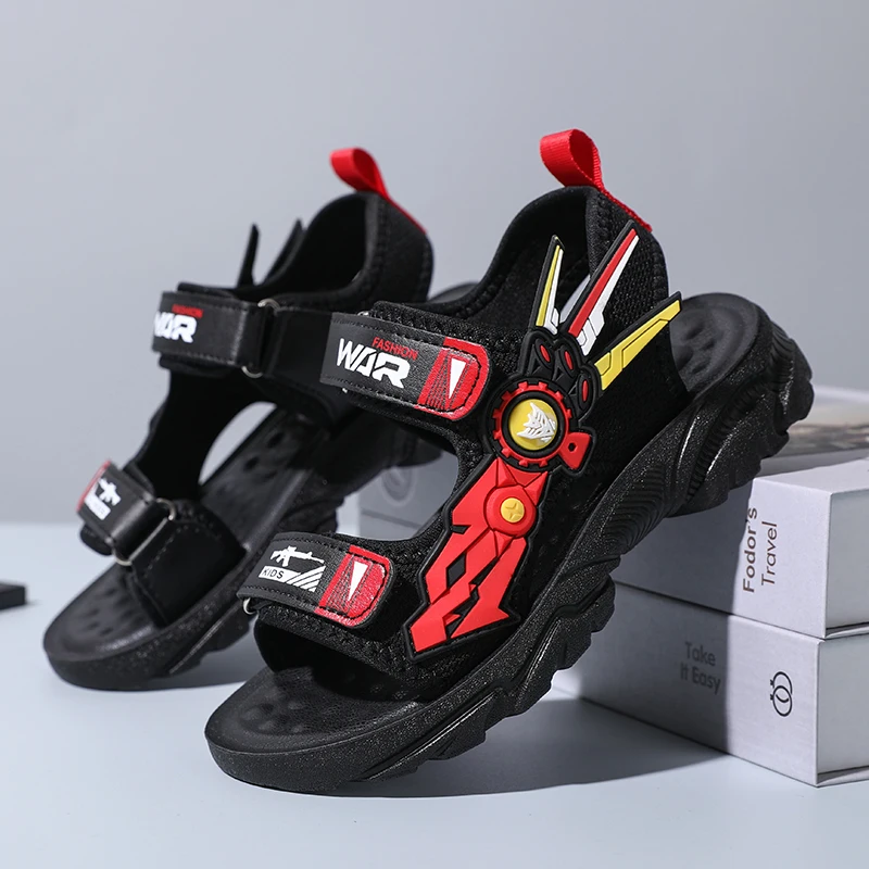 

New Kids Sandals Fashion Anti Slip Wear Resistant Velcro Convenient Outdoor Travel Beach Shoes for Boys Girls Summer Water Shoes