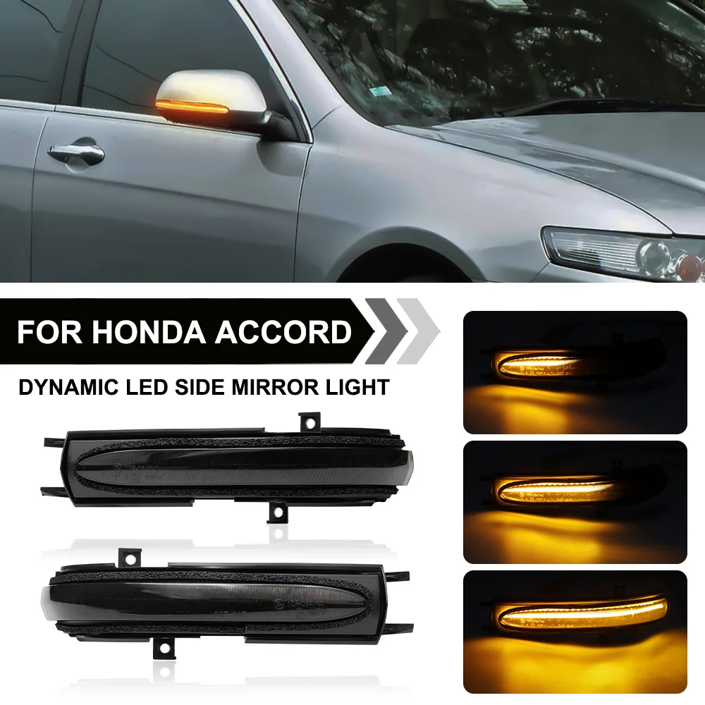 

2PCS Dynamic Side Mirror Blinker Light For Honda Civic 3 Accord MK7 Amber Sequential Turn Signal Indicator Light Lamp No Error